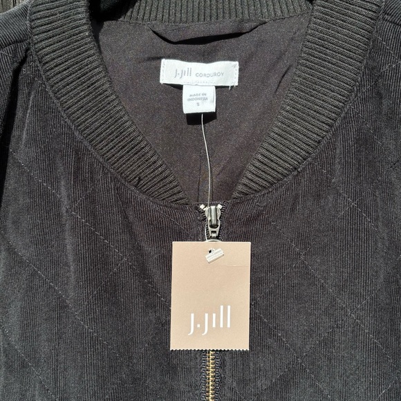 J. Jill Velvet Black Quilted Bomber Jacket - Picture 4 of 10
